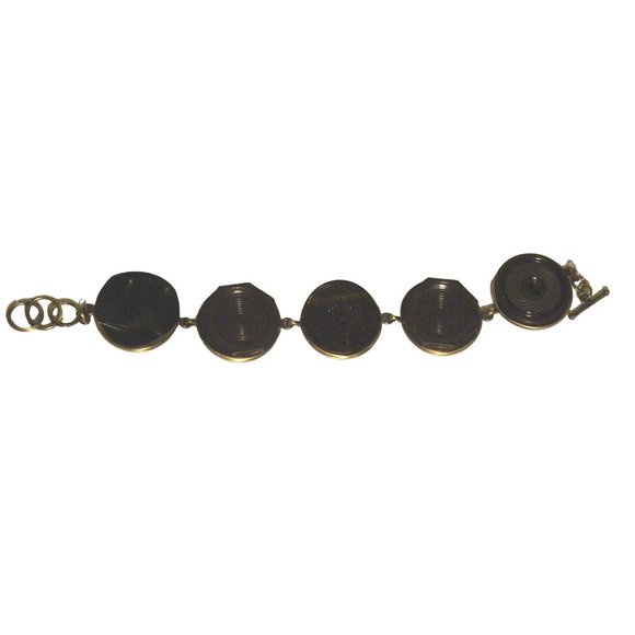 Bracelet Vintage Brown Buttons 8 to 9 inch Unique Grannycore Handcrafted - Picture 1 of 5